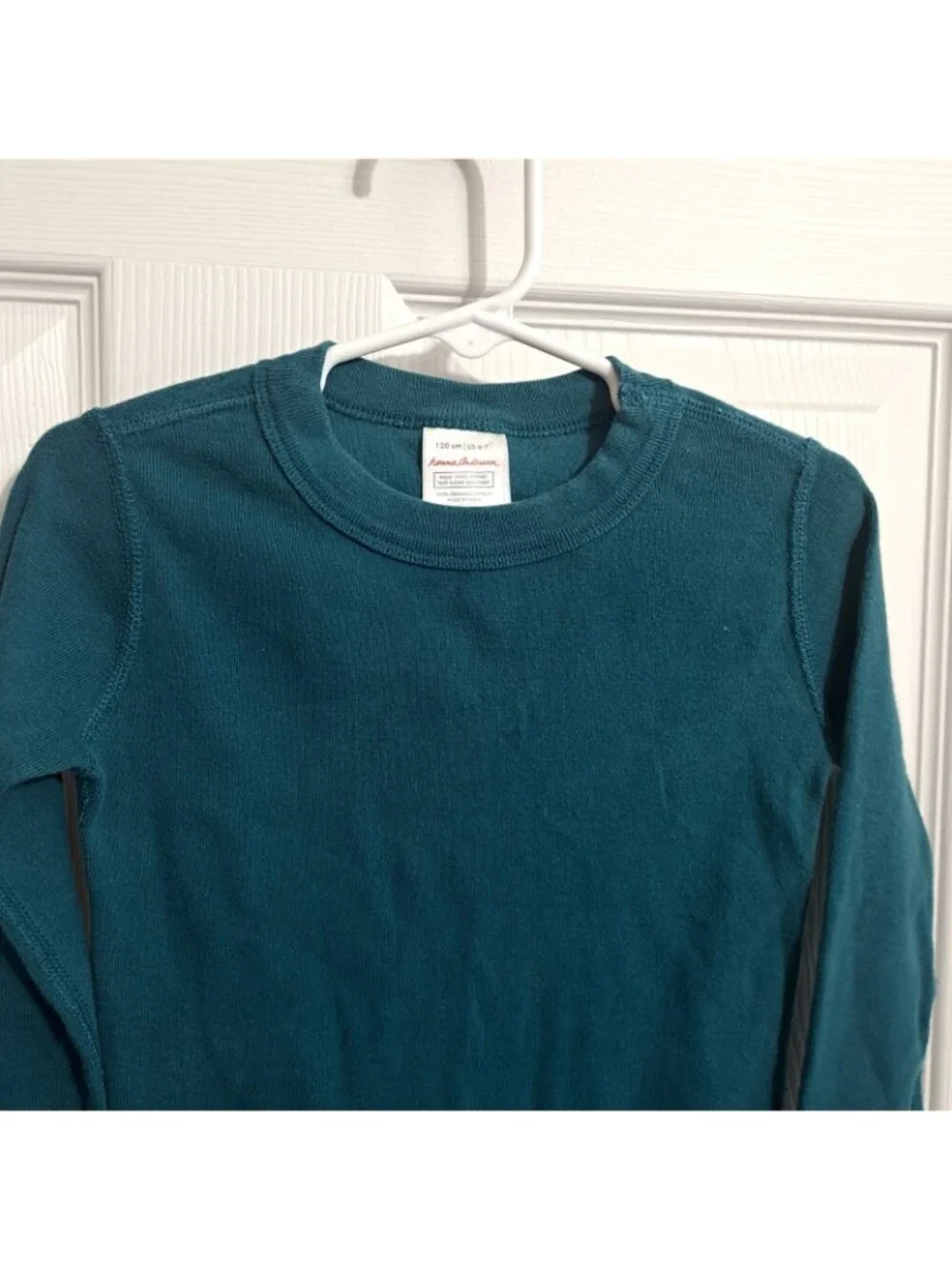 Hanna Andersson Unisex Size 6/7 Teal Long John Organic Cotton Pajama Top